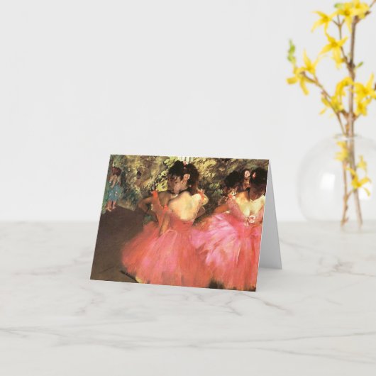 ピンクのメッセージカードのダンサーのガスを抜いて下さい カード (黄色い花)