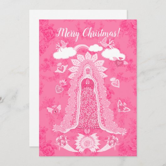 ピンクのメリークリスマスをパーソナライズ (正面/裏面)