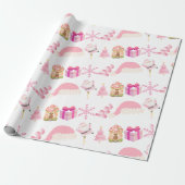 ピンクのメリークリスマスを白で | ラッピングペーパー (アンロールド)