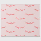 ピンクのメリークリスマスギフトワープ ラッピングペーパー (フラット)