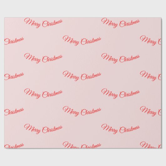 ピンクのメリークリスマスギフトワープ ラッピングペーパー (フラット)