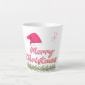 ピンクのメリークリスマスラテマグ カフェラテマグ (正面)