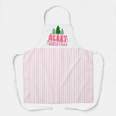 ピンクのメリークリスマス エプロン (正面)
