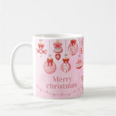 ピンクのメリークリスマス コーヒーマグカップ (左)