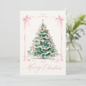 ピンクのメリークリスマス シーズンカード (スタンド正面)