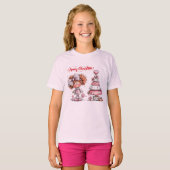 ピンクのメリークリスマス Tシャツ (正面フル)