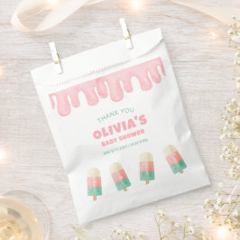 ピンクのメルトアイスクリームポップ・アートの赤ちゃんシャワーありがとう フェイバーバッグ