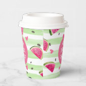 ピンクのメロンで1つ、女の子の夏の最初の誕生日 紙コップ (右)