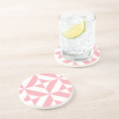 ピンクのメロン幾何学的なデコキューブパターン コースター (側面)