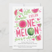 ピンクのメロン、夏のフルーツかわいいスイカ 招待状 (正面)