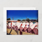 ピンクのメールボックスはがき ポストカード (正面/裏面)