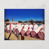 ピンクのメールボックスはがき ポストカード (正面)