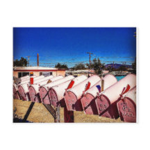 ピンクのメールボックスはがき