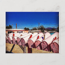 ピンクのメールボックスはがき ポストカード