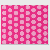 ピンクのモオッドドット ラッピングペーパー (フラット)