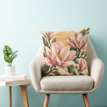 ピンクのモクレンを使った植物画