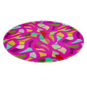 ピンクのモザイクお祝いを持つデザイン カッティングボード (角)