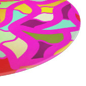 ピンクのモザイクお祝いを持つデザイン カッティングボード (角)