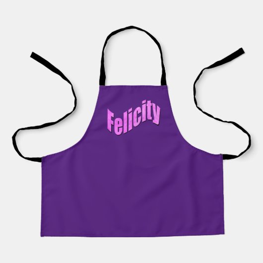 ピンクのモザイクのフェリシティ名、エプロン エプロン (正面)