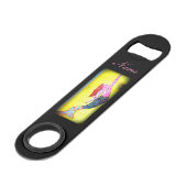 ピンクのモザイクの人魚が泳いでいる スピード栓抜き (裏面アングル)