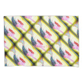 ピンクのモザイクの人魚のパターン 枕カバー (正面)