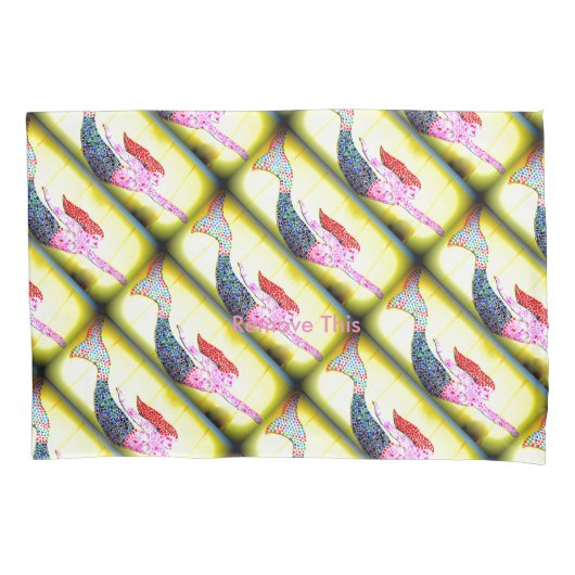 ピンクのモザイクの人魚のパターン 枕カバー (正面)