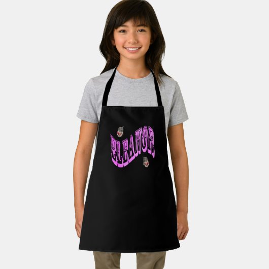 ピンクのモザイクエレノアの名前と猫、エプロン エプロン (インサイチュ)