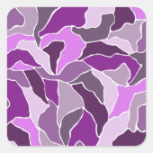 ピンクのモザイクマティスの削り出し形状パターン スクエアシール (正面)