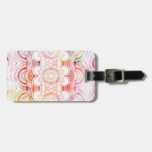 ピンクのモダンな水彩画の洗浄珊瑚の花の曼荼羅 ラゲッジタグ (正面横)