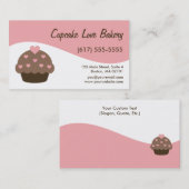 ピンクのモダンな渦巻のカップケーキの名刺 名刺 (正面/裏面)