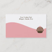 ピンクのモダンな渦巻のカップケーキの名刺 名刺 (裏面)