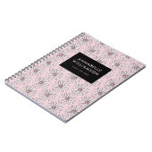 ピンクのモダンな花のデイジー ノートブック (左側)