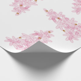 ピンクのモダンクリスマスホリデーツリー ラッピングペーパー