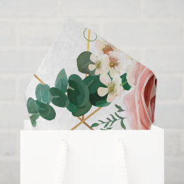 ピンクのモダンサンゴフローラの水の色をパーソナライズ 薄葉紙