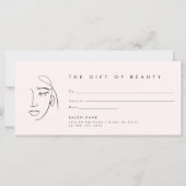 ピンクのモダンスパサロンまたはサービスのギフトカード (正面)