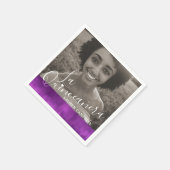 ピンクのモダンマーヴアートLa Quinceaneraの写真 スタンダードカクテルナプキン (角)