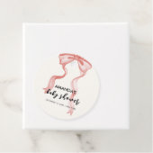 ピンクのモダン弓エレガント女の子の赤ちゃんシャワー フェイバータグ (インサイチュ)