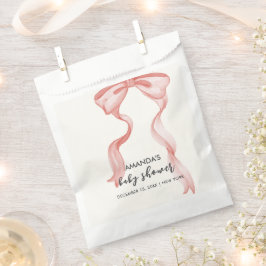 ピンクのモダン弓エレガント女の子の赤ちゃんシャワー フェイバーバッグ