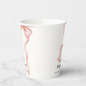 ピンクのモダン弓エレガント女の子の赤ちゃんシャワー 紙コップ (左)