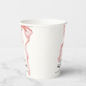 ピンクのモダン弓エレガント女の子の赤ちゃんシャワー 紙コップ (右)
