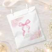 ピンクのモダン水の色の弓の赤ちゃんシャワー フェイバーバッグ (クリップ留めされた状態)