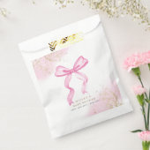 ピンクのモダン水の色の弓の赤ちゃんシャワー フェイバーバッグ (封をした状態)