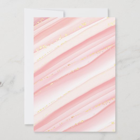 ピンクのモダン水彩花嫁シャワーの招待状 招待状 (裏面)