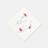 ピンクのモダン花シンプル日本のインスパイアアート スタンダードカクテルナプキン (角)