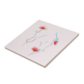 ピンクのモダン花シンプル日本のインスパイアアート タイル (側面)