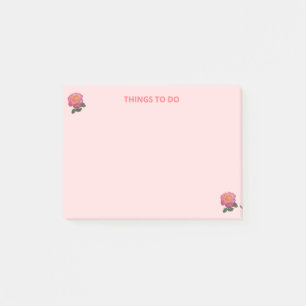 ピンクのモノにバラのイラスト Things To Do ポストイット