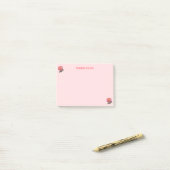 ピンクのモノにバラのイラスト Things To Do ポストイット (デスク上)