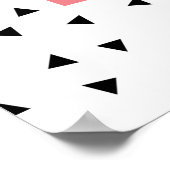 ピンクのモノグラムが入った名前のプリント。お名前 ポスター (角)