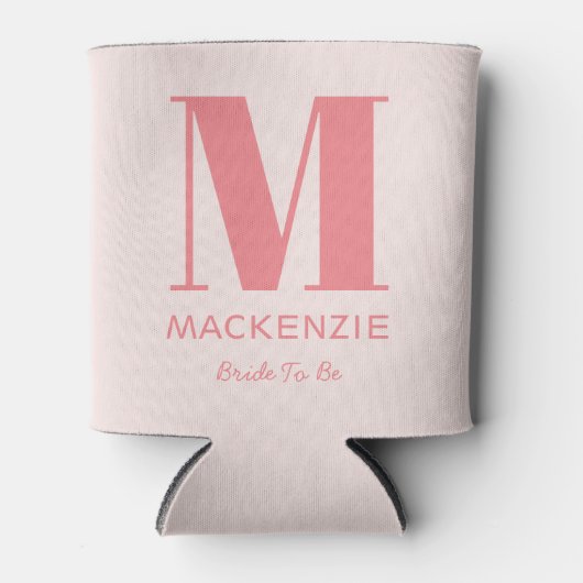 ピンクのモノグラムになる花嫁 缶クーラー (正面)