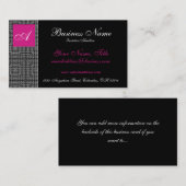 ピンクのモノグラムの名刺が付いているエレガントなレース 名刺 (正面/裏面)